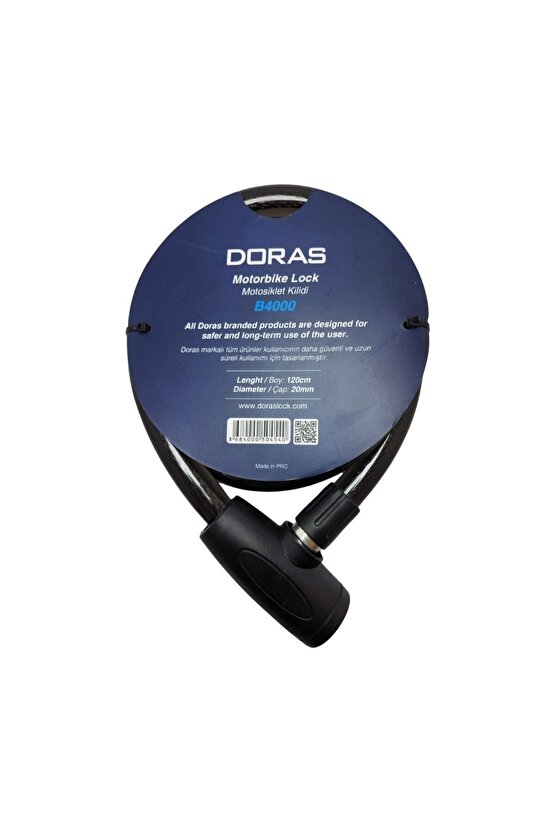 B4000 ANAHTARLI MOTOSİKLET KİLİDİ 120X20