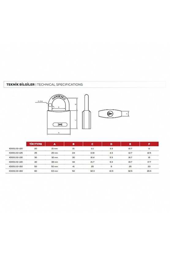 Asma Kilit Döküm 50 Mm