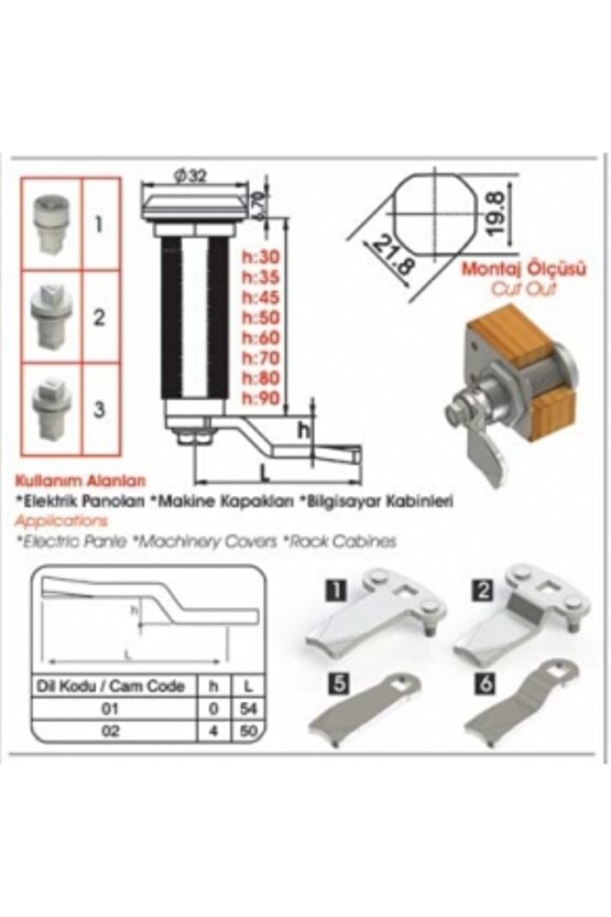 Sermak Yaylı Pano Kilidi 45 Mm