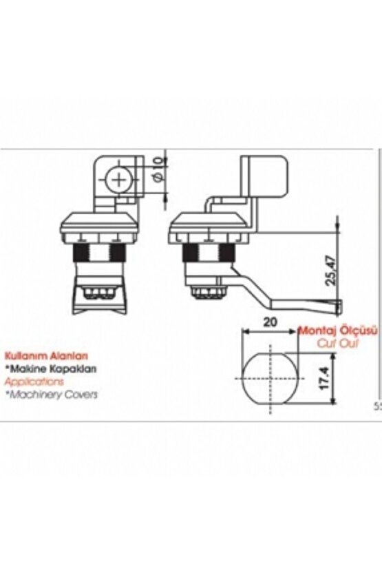 Sermak Asmalı Mandallı Kilit 203 2