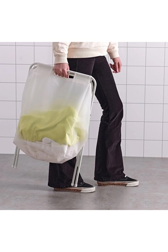 Mini Ütü Masası Uzunluk 73 cm + Katlanır Ayaklı Çamaşır Sepeti 50 Lt İkea Set