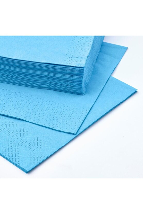 50 Adet 3 Katlı Geniş 40x40 Cn Ticaret Yüksek Su Çekme Özellikli Kağıt Açık Mavi Peçete