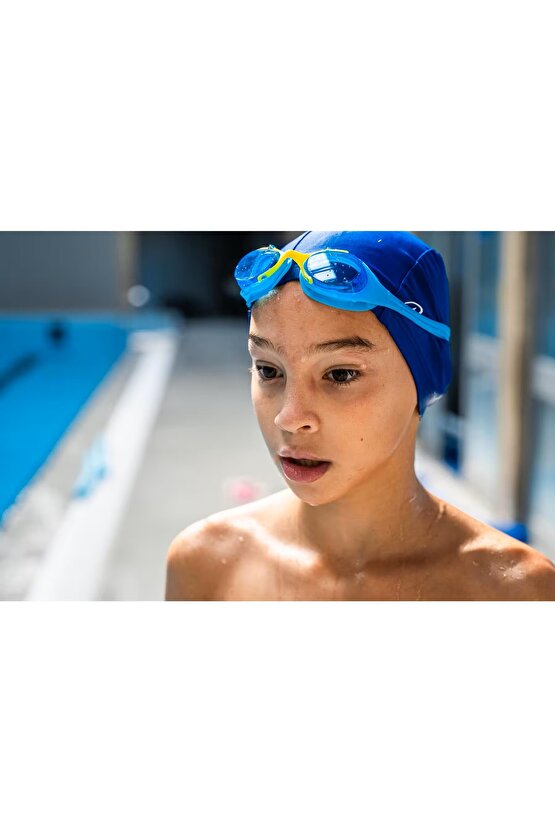 Çocuk Yüzücü Gözlüğü - MaviSarı - Şeffaf Camlar - Xbase Buğu Yapmaz Ayarlanabilir