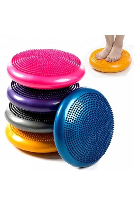 Dikenli Havalı Denge Minderi Kırmızı, Tırtıklı Denge Pedi 35 Cm(POMPA HARİÇ)