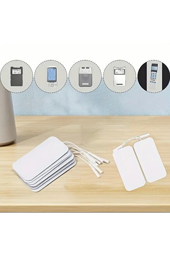 Tens Pedi Fizik Tedavi Cihazı Için Yapışkanlı Tens Elektrodu 5 Cm X 9 Cm 4 Adet Soketli