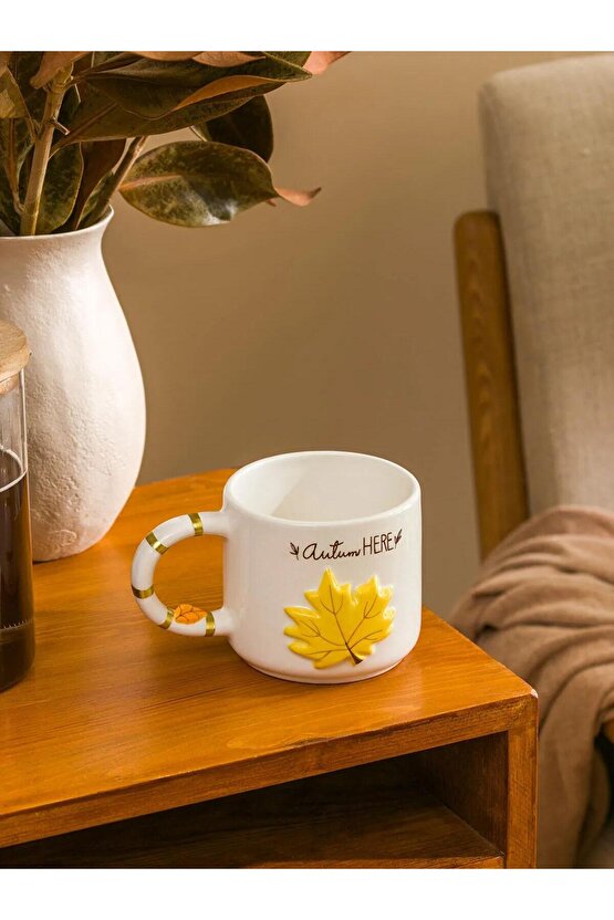 LCW HOME Karişik Yaprak Baskılı Seramik Kupa 450 ml (W5)
