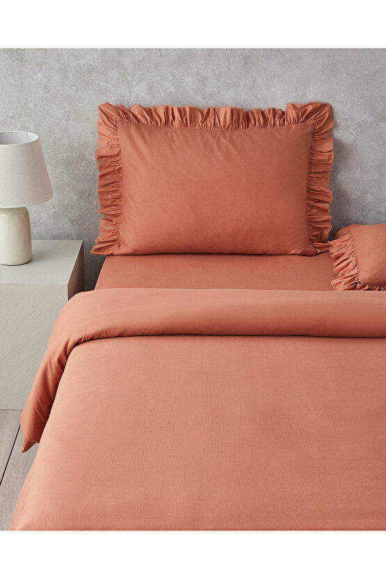 Blaze Tek Kişilik Nevresim Takımı Terracotta