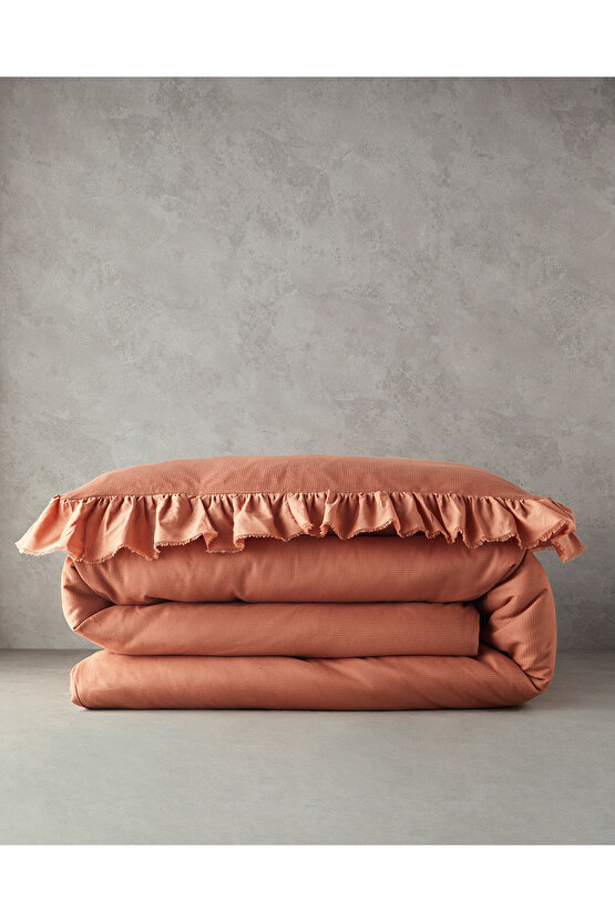 Blaze Tek Kişilik Nevresim Takımı Terracotta