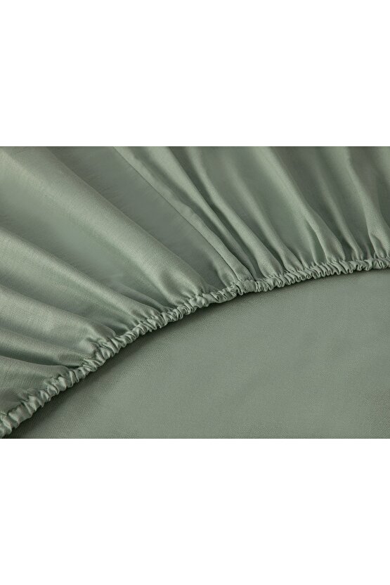 Olive Branch Krep Tek Kişilik Nevresim Takımı 160x220 Cm Yeşil