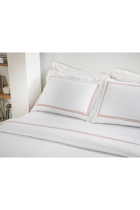 Arcadia Pamuklu Tek Kişilik Nevresim Takımı 160x220 Cm Terracotta