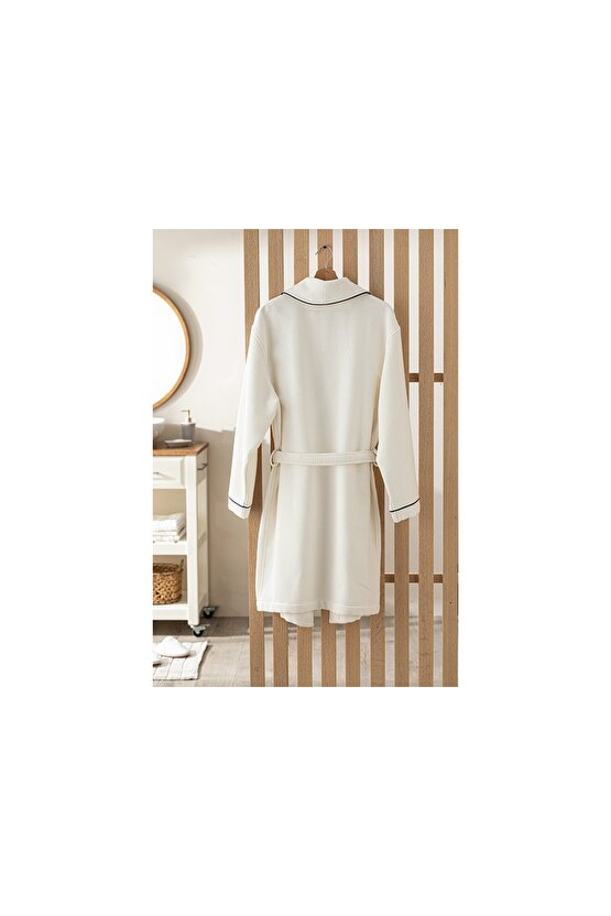 Thin Tek Yüz Pike Şal Yaka Bornoz L-xl Beyaz