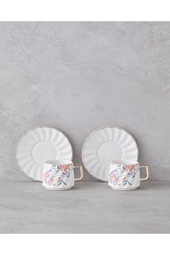 Misty Heaven New Bone China 4 Parça 2 Kişilik Kahve Fincan Takımı 90 ml Renkli