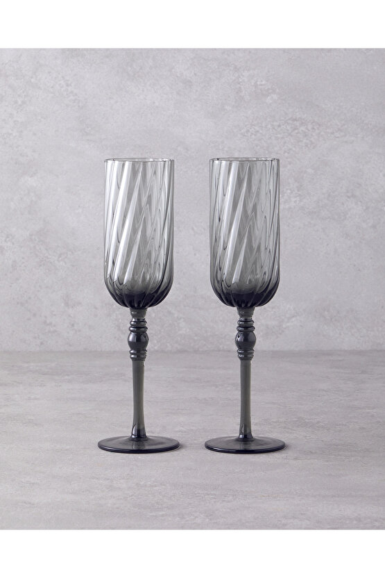 Meghan Cam 2li Kadeh 275 ml Antrasit