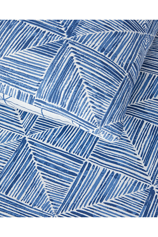 Modern Diamond Çift Kişilik Nevresim Seti Mavi