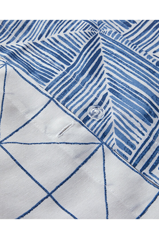 Modern Diamond Çift Kişilik Nevresim Seti Mavi