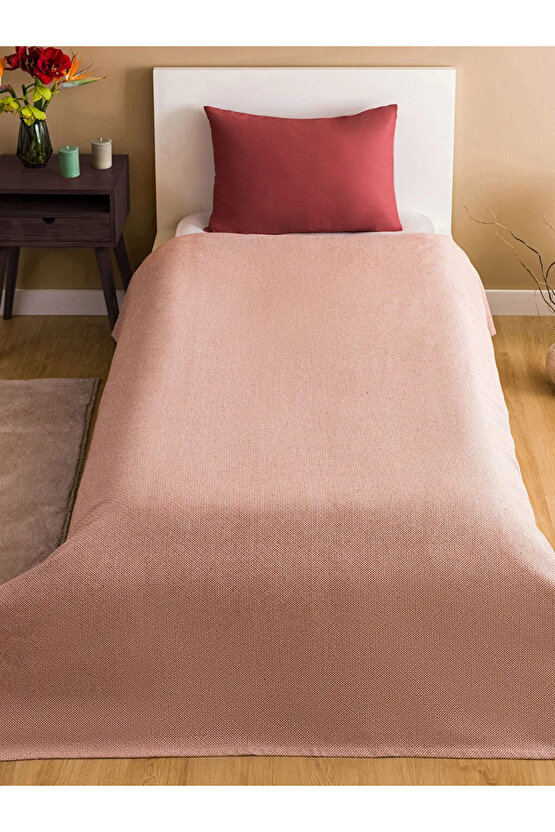 LCW HOME Kahverengi Kendinden Desenli Tek Kişilik Pike Seti