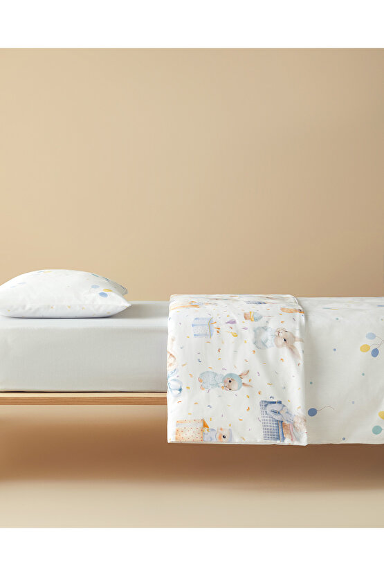 Pretty Bunny Pamuklu Bebe Nevresim Takımı Mavi