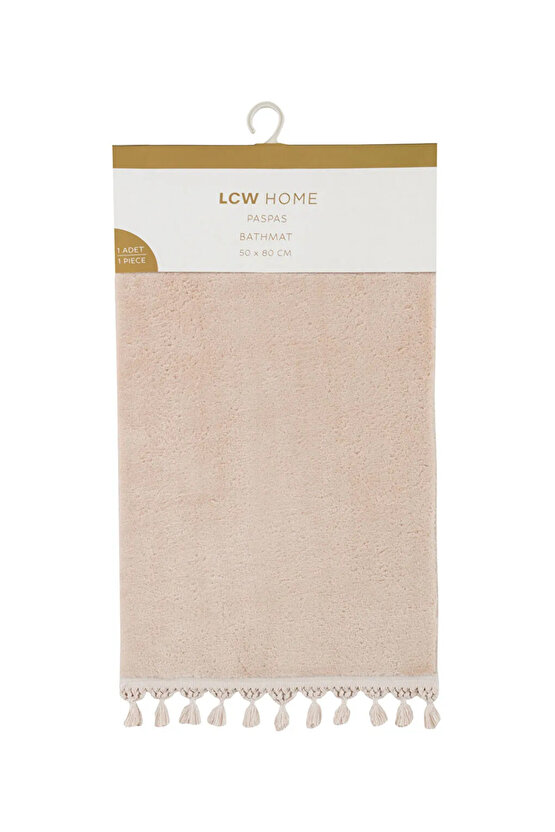 Krem Bej Püsküllü Banyo Paspası 50x80 Cm
