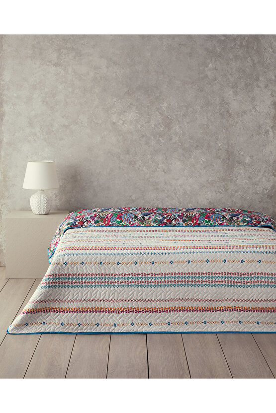 Flower Frenzy Tek Kişilik Çok Amaçlı Örtü Mor