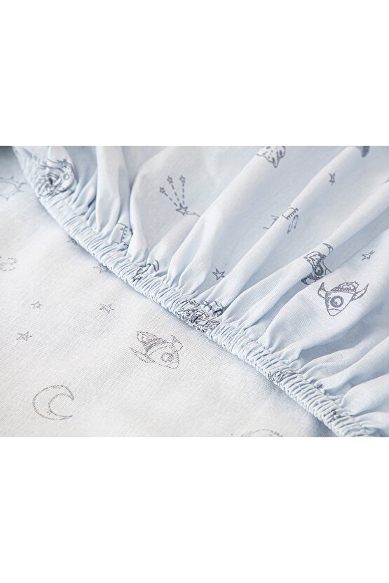 Galaxy Pamuklu Bebe Lastikli Çarşaf Takımı 70x140 Cm Mavi
