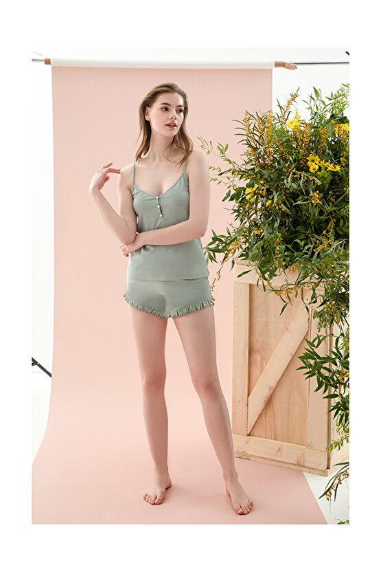 Pure Basic Viskon Kadın Pijama Takımı Mint