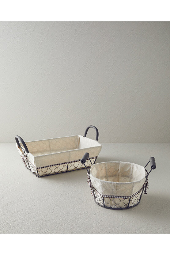 Aluna Metal Ekmek Sepeti Bej