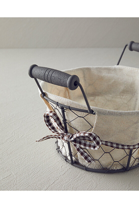 Aluna Metal Ekmek Sepeti Bej