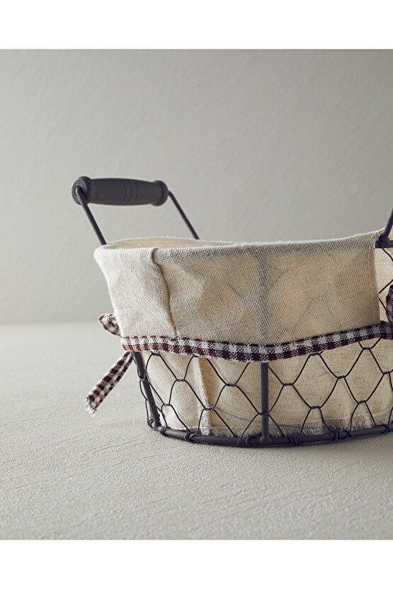 Aluna Metal Ekmek Sepeti Bej