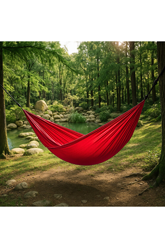 Paraşüt Hamak 140kg Kapasite Su Geçirmez Taşınabilir Çantalı Çift Halatlı Dayanıklı Hamak 240cm