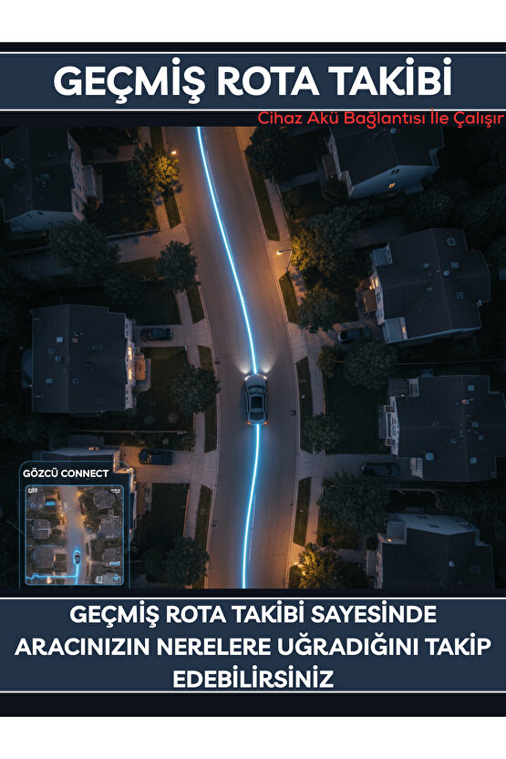 Connect Takip Cihazı Anlık Konum Takibi Geçmişe Dönük Veri Araç Motor Gizli Takip Cihazı Geofenceli