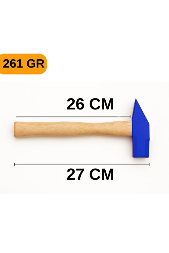 200gr Profesyonel Ahşap Saplı Çift Taraf Çekiç 9 cm Çelik Baş Ergonomik Çakma İnce İşçilik Dayanıklı