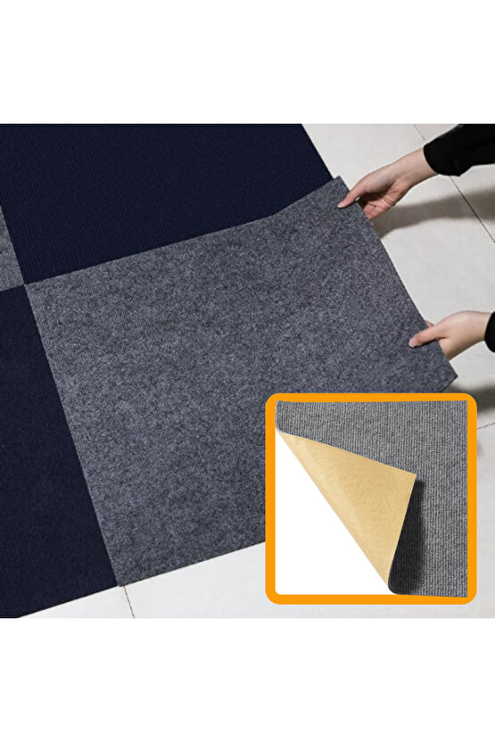 Kendinden Yapışkanlı Halıfleks Keçe Kaymaz Ev Tekne Ofis Yat Denizlicik Marina Karo Halısı 40x40 CM