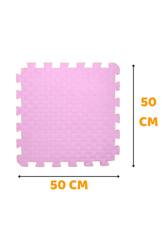Tatami Zemin Karosu Spor Zemin Çocuk Odası Matı Ses Yalıtımlı Karo Halı Eva Panel Pembe 50 Cm