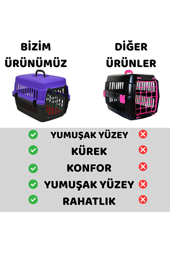 Kedi Köpek Taşıma Kutusu Yumuşak Zemin Portatif Seyahat Kürekli Evcil Hayvan Çantası 28x33x45cm