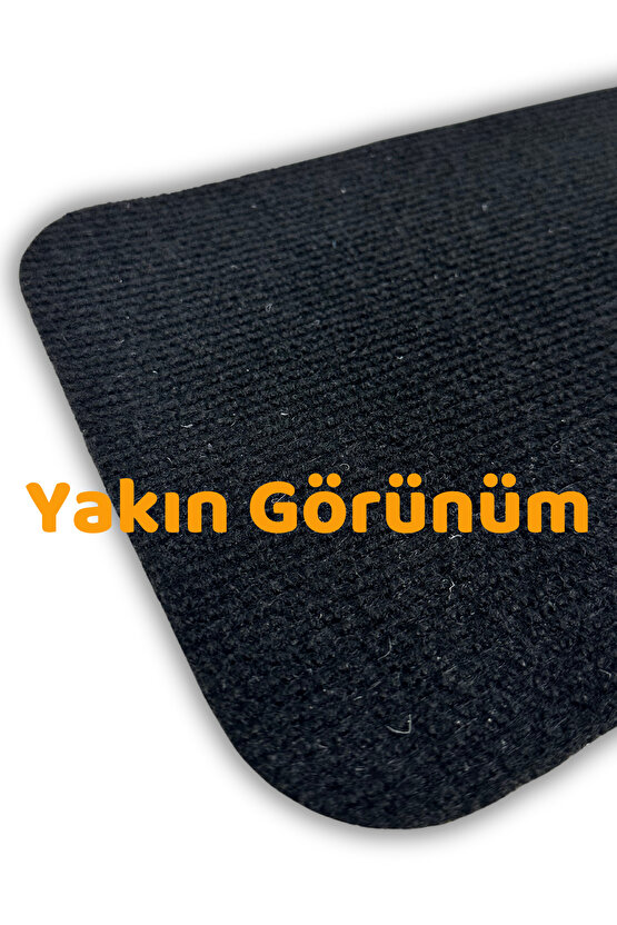 Merdiven Halısı Basamak Halısı Keçe Kaymaz Taban Yapışkanlı Halıfleks Siyah 1li 20x75 Cm