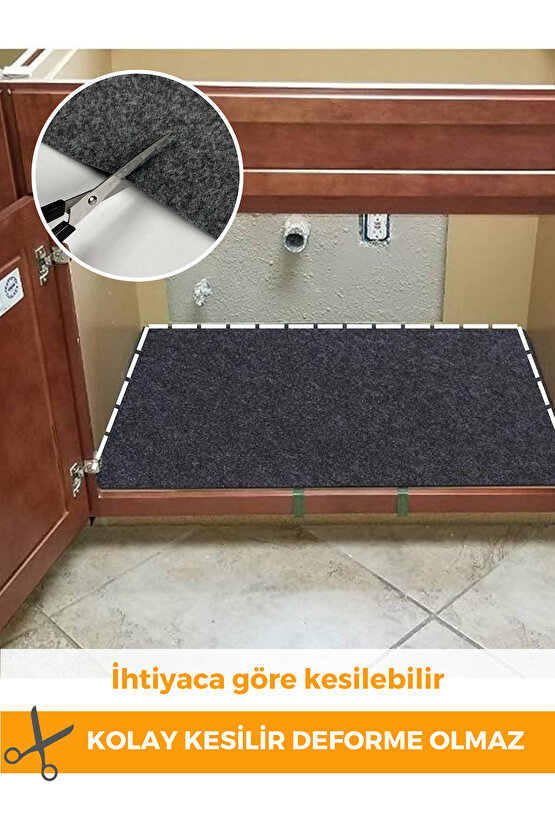 Lavabo Altı Matı Sıvı Geçirmez Kaymaz Taban Evye Dolap Paspası 60x76 cm