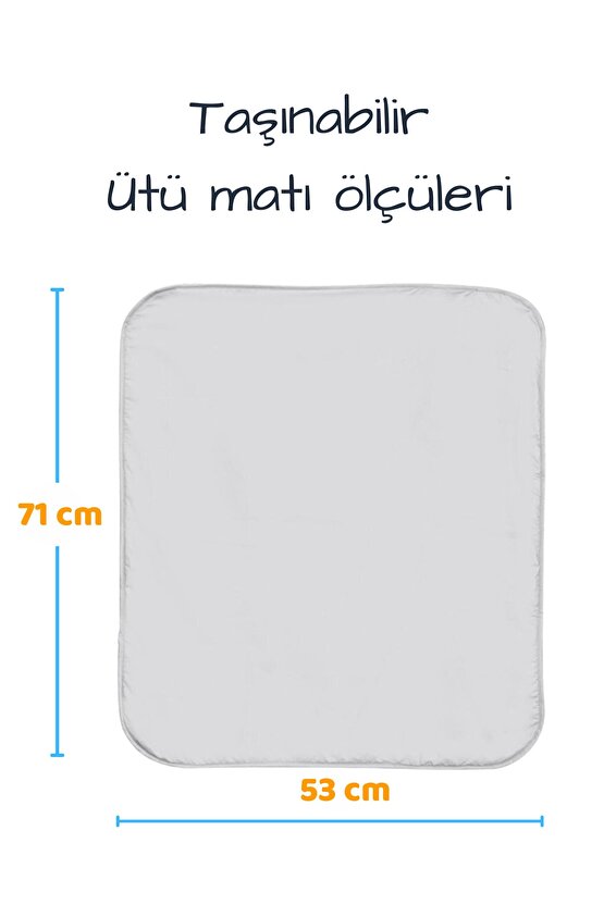 Ütüleme Matı Masası Kılıfı Örtüsü Bezi Keçeli Süngerli 53x71 Cm Gri