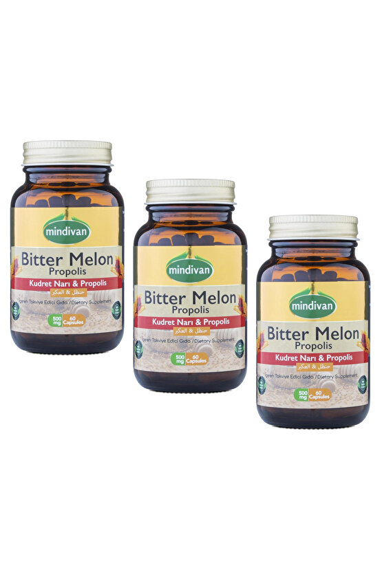Bitter Melon Propolis 500 mg 60 Capsules x3 Piece