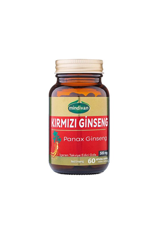 Kırmızı Ginseng Ekstraktı 60 Kapsül Panax Ginseng Red Ginseng