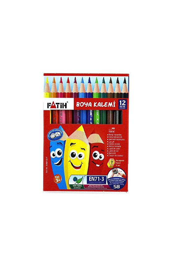 12 Renk 12 Yarım Boy Kuru Boya 33012