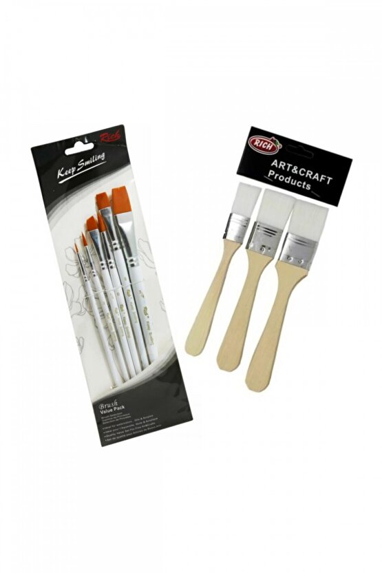 Keep Smile 6lı Set Fırça + 3lü Beyaz Kıl Fırça