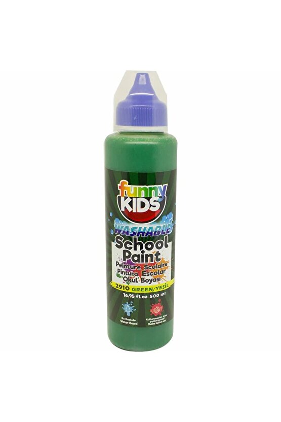 Funny Kids Yıkanabilir Okul Boyası 500ml - 2910 Yeşil
