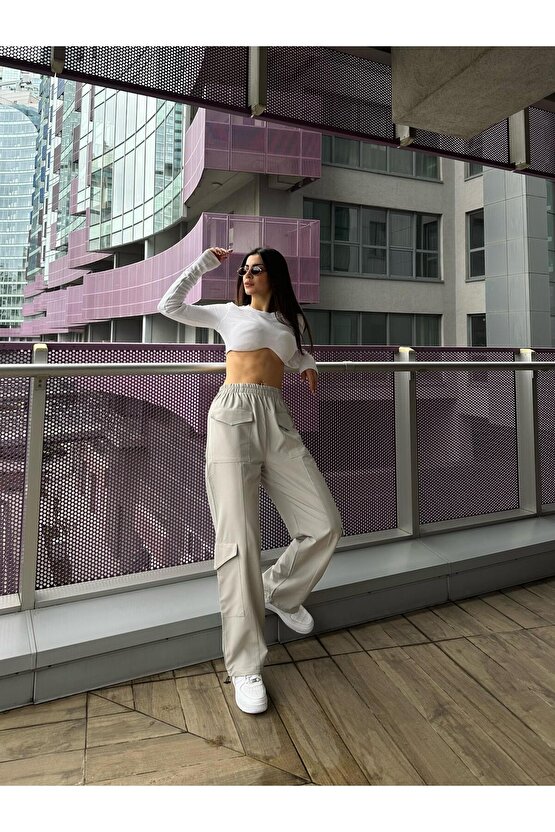 Dalgıç Kumaş Paraşut Model Lastikli Pantolon
