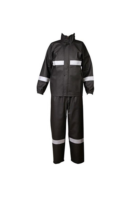 Siyah Moto Kurye Ferlektörlü Takım