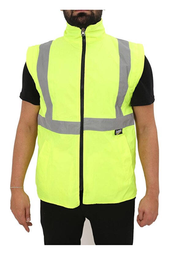 Bestguard Işçi Parkası Yüksek Görünümlü 5 1 Parka - Çok Kullanışlı Ceket Mont Parka