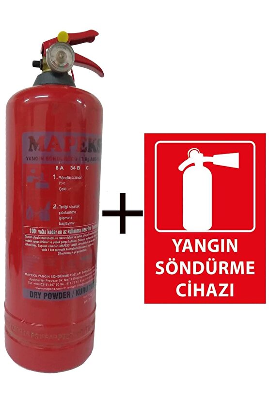 2kg Yangın Tüpü Ve Yangın Tüpü Levhası 2li Set