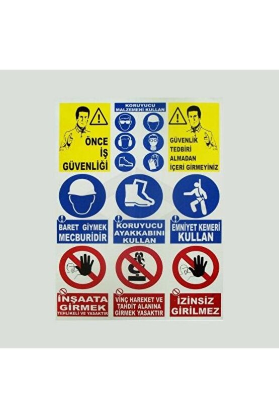 9 Lu Iş Güvenliği Ikaz Levhası