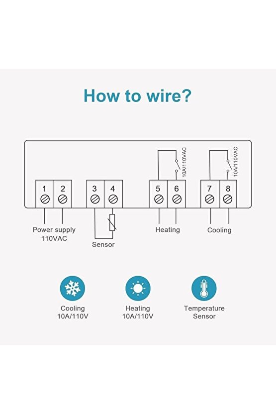 STC-1000 220V Dijital Termostat - Isıtma ve Soğutma Röleli Sıcaklık Kontrol Cihazı (+NTC Sensörlü)