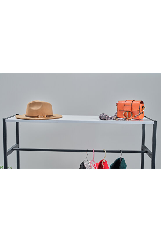 Raflı Askılık Konfeksiyon Askısı Elbise Askılığı