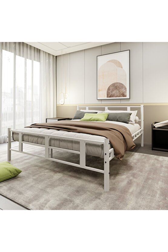 Lotus Çift Kişilik Metal Karyola A Kalite, Ses Çıkarmaz ,Ölçülü Model Karyola